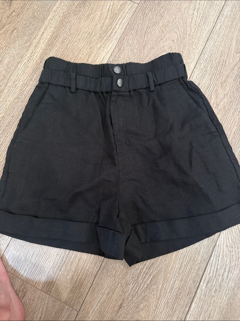Banana Republic Black High-Waist Tailored Shorts